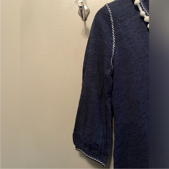 Boden Carina Pom Pom Dress Heathered Navy Size 2 - Picture 7 of 15